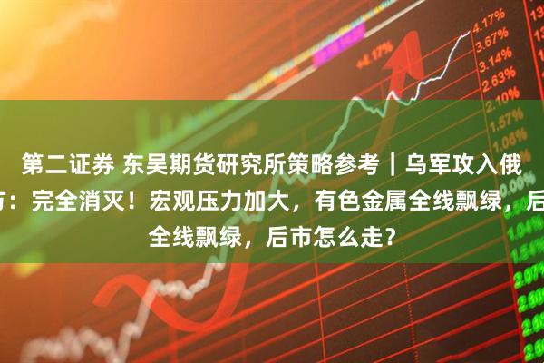 第二证券 东吴期货研究所策略参考｜乌军攻入俄境内，俄方：完全消灭！宏观压力加大，有色金属全线飘绿，后市怎么走？