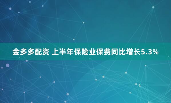 金多多配资 上半年保险业保费同比增长5.3%